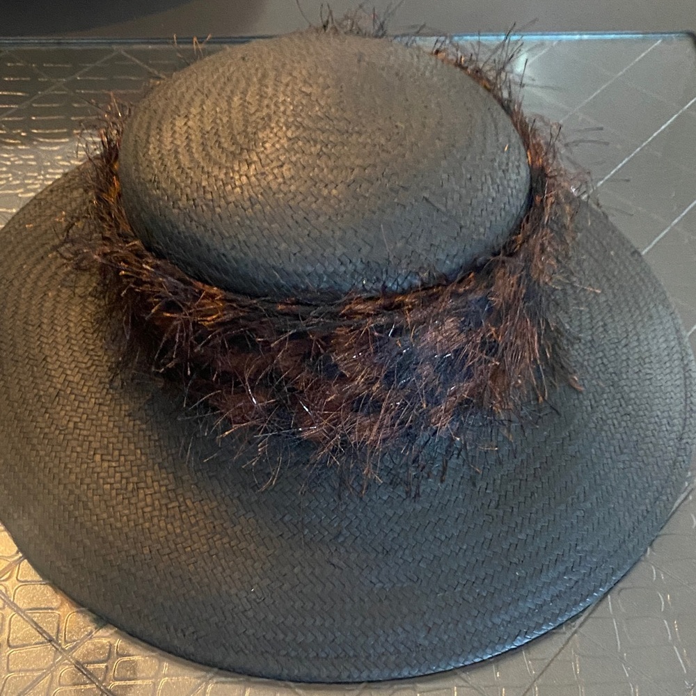 Cappelli Straworld Black Hat with Brown Accent